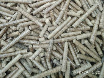 rice hull pellets from pelletizing machine